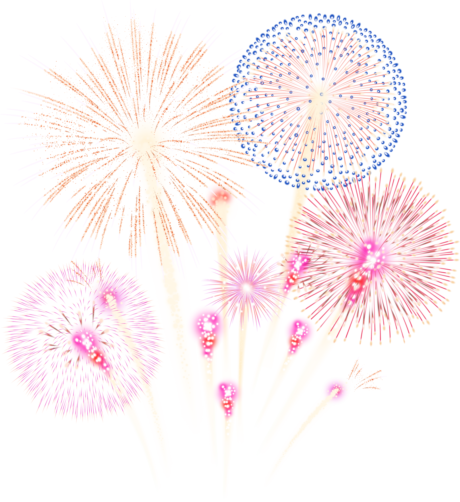 Fireworks realistic isolated